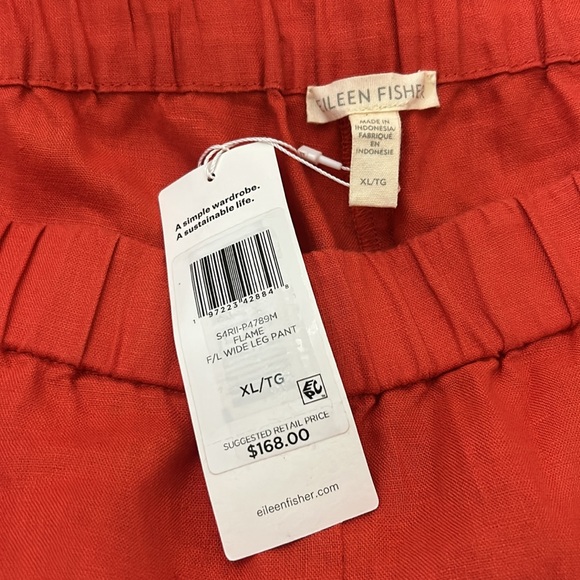 NWT Eileen Fisher Organic Linen Wide-Leg Pant - Picture 5 of 5
